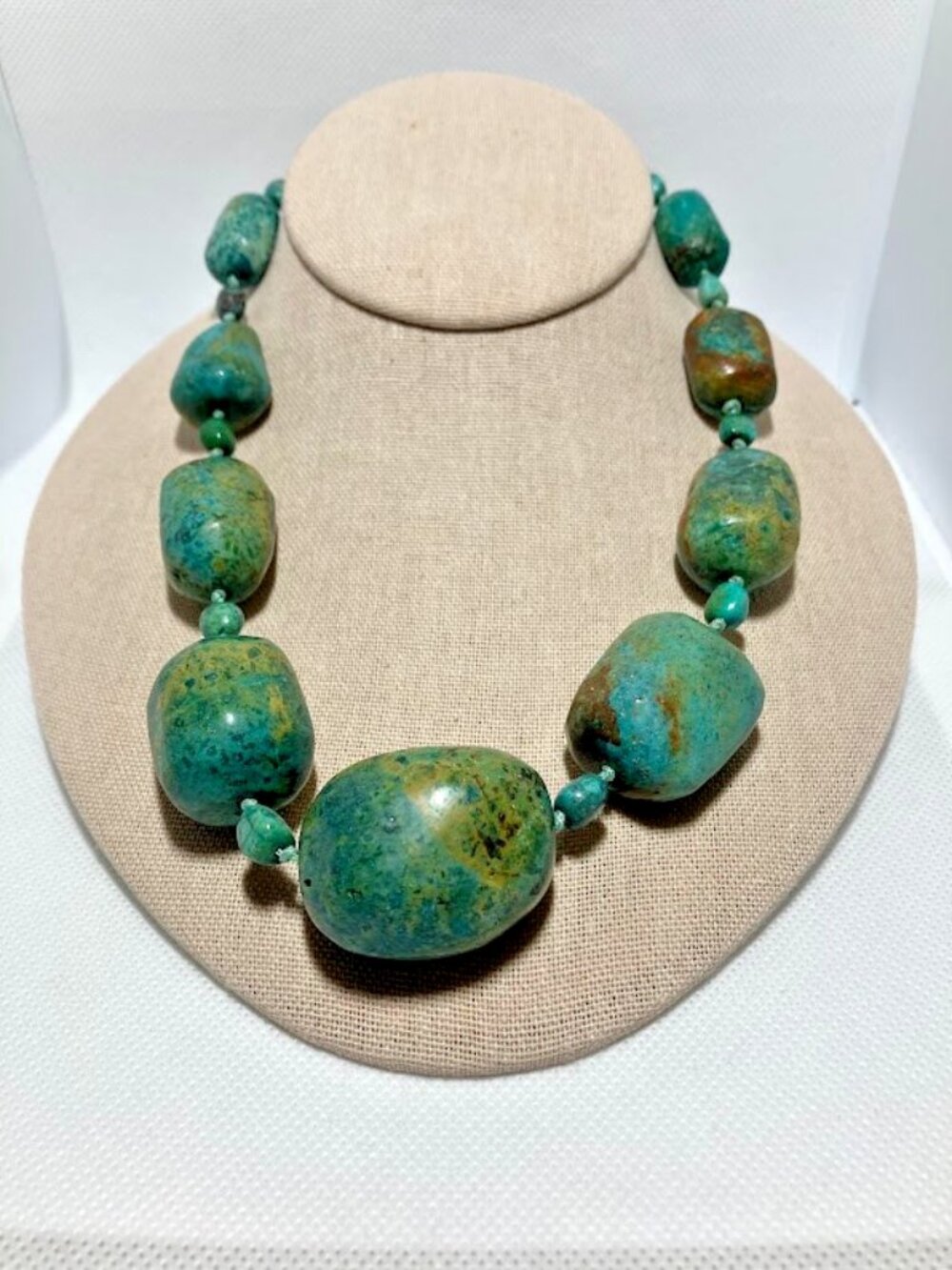 Barse Turquoise And Sterling Silver Necklace Vintage Chunky Southwestern Boho